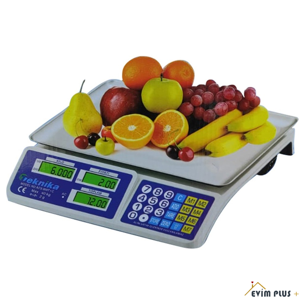 Teknika ACS-809T Elektronik Terazi – 40 kg (Şarjlı + Adaptörlü)